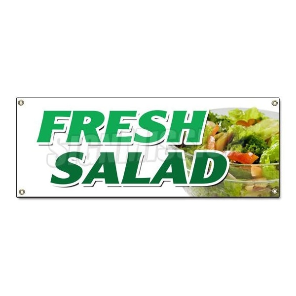 Signmission FRESH SALADS BANNER SIGN crisp greens tomato chicken egg caesar food B-Fresh Salads - main